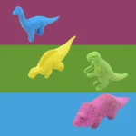 Small Dinosaur Shaped Erasers (4 Pc): Animal Erasers for Kids (School Supplies) - Image 3