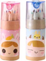 12 Mini Colouring Pencils with Sharpener, Kids Drawing Set for School & Sketching - Image 2